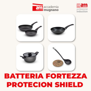 Set batteria padelle, casseruola e saltapasta 6pz - Fortezza protection Shield