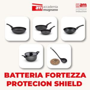 Set batteria padelle, casseruola e saltapasta 7pz - Fortezza protection Shield