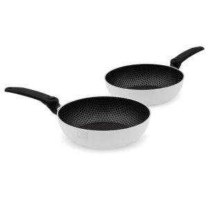 Coppia di padelle per induzione 24 e 28 cm con manico pieghevole - AM Bee