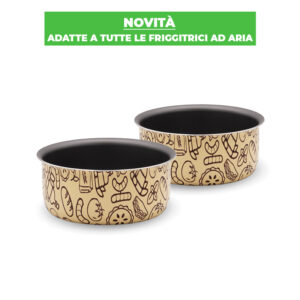 Set 2 teglie per friggitrice ad aria color crema - AirFry