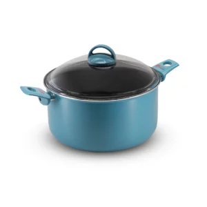 Casseruola antiaderente 28 cm color menta con coperchio in Pyrex - Primolla