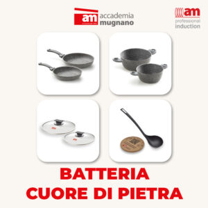 Cuore di Pietra: Batteria 7 pezzi induzione + sottopentola in omaggio