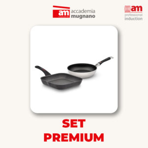 Set padella chef 24 cm + bistecchiera Supergrill quadra 24x24 cm