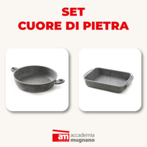 Set teglia rettangolare 30cm + tegame alto 28cm - Cuore di Pietra