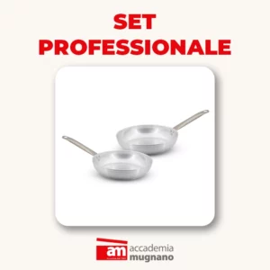 Bis padelle professionale alluminio nudo 24 / 28 cm - Professione Cuoco serie 500
