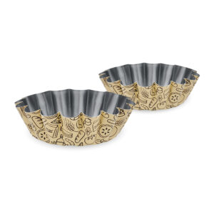 Set 2 teglie forma margherita color crema per friggitrice ad aria - AirFry