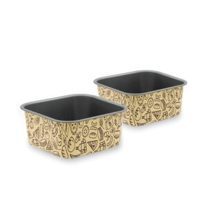 Set 2 teglie quadrate crema bordo alto per friggitrice ad aria - AirFry